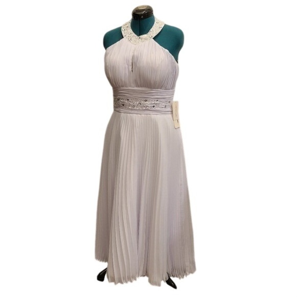 White Formal Gown Prom Halloween Dress NWT like Marilyn Halter Sequins SZ 14